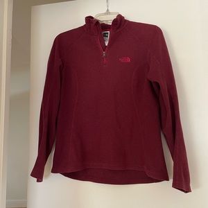 Small Maroon 1/2 zip North Face Fleece